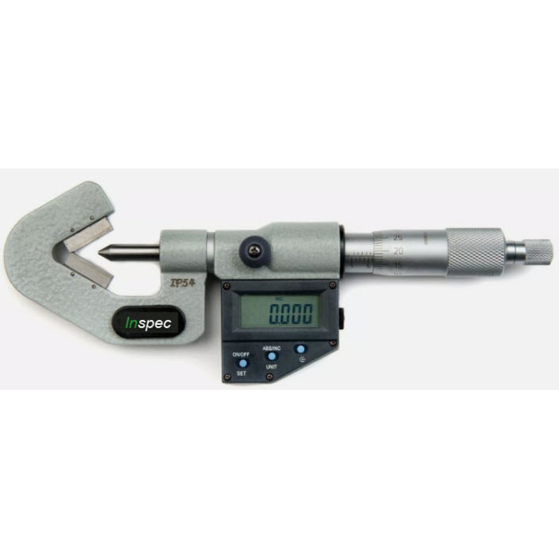 Inspec 231-41-410 Vee Micrometer 3 Flute Range 1-15mm/.05-.6” Resolution .00005”/.001mm