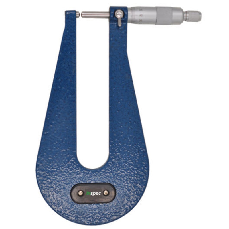 Inspec Deep Throat micrometer 0-25 x .01mm 150mm Depth Radius on both anvil and spindle, 203-25-000