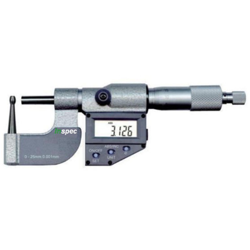 Inspec Tube micrometer 236-71-310 Range 0-1/0-25mm Resolution .001mm/.00005” Cylinder 4.7mm Anvil Flat spindle
