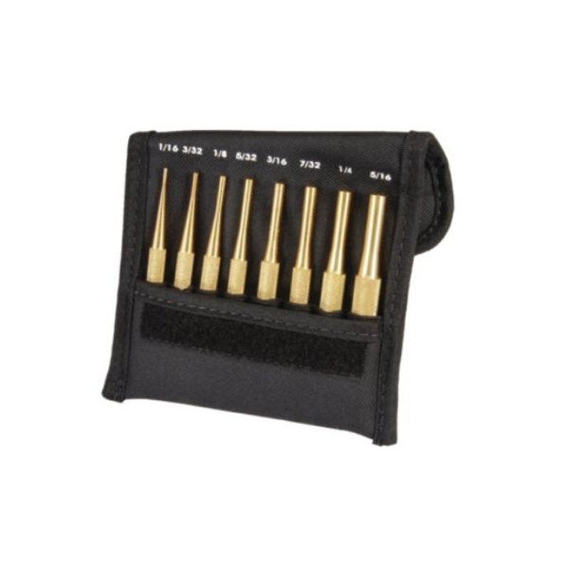 Starrett SB565Z Brass Drive Pin Punch Set Brass Drive Pin Punch Set, 4Length, 1/16, 3/32, 1/8, 5/32, 3/16, 7/32, 1/4, 5/16 Punch Diameter