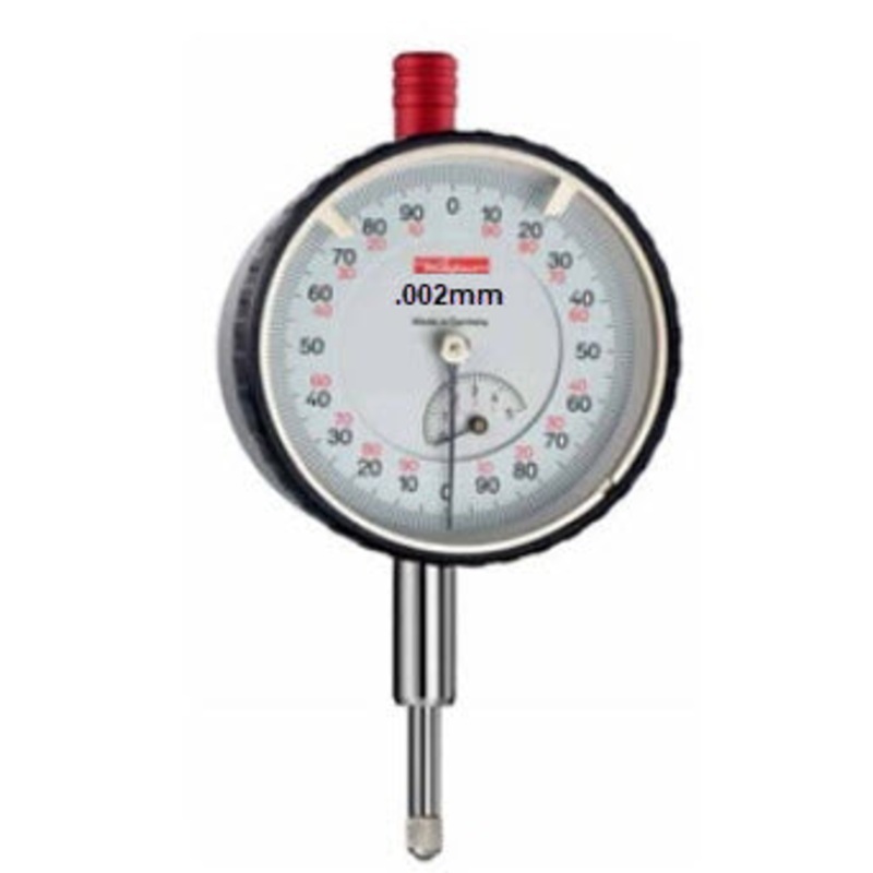 Verdict 23/2005 Kaefer High Precision Dial Gauge KM 500 T shockproof Dial Indicator, 58mm face graduation, Reading 0.002 mm Range 1 mm Range per revolution 0.2 mm