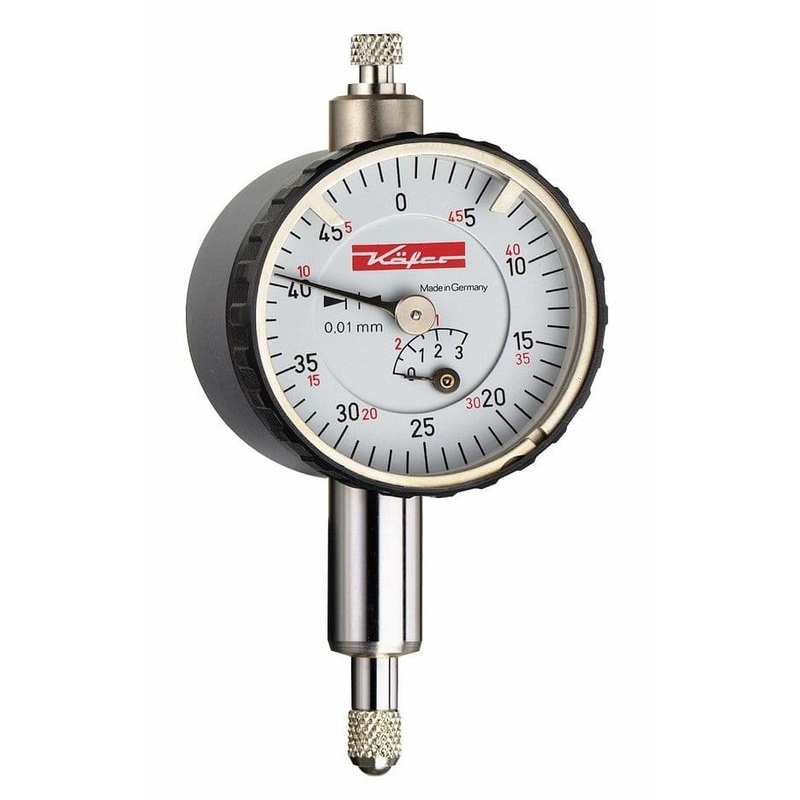 Verdict 23/2040 KFER Dial Gauge KM 6 T  Reading: 0.01 mm  Range: 3 mm  Bezel  32 mm  Accuracy according to DIN 878