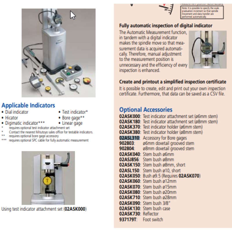 Bore Gauge Accessory Set, I-Checker For Non Mitutoyo Bore Gauges 02ASL310