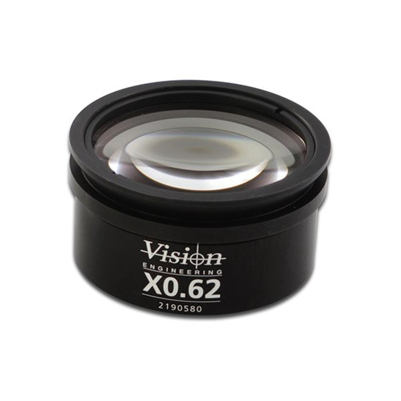 Vision Engineering Lynx EVO Objective Lens x 0.62,  EVL062, 3.7x  37x magnification extra-long working distance lens (0.62x), Working Distance 128mm.  Includes secondary lens.