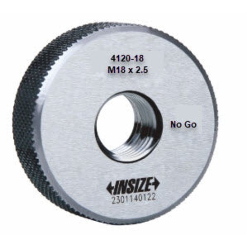 Insize 4120-18N THREAD RING GAGE, 6g, No Go, ISO 1502, M18 x 2.5 INSIZE EAN: 6928640341762 Brand: INSIZE