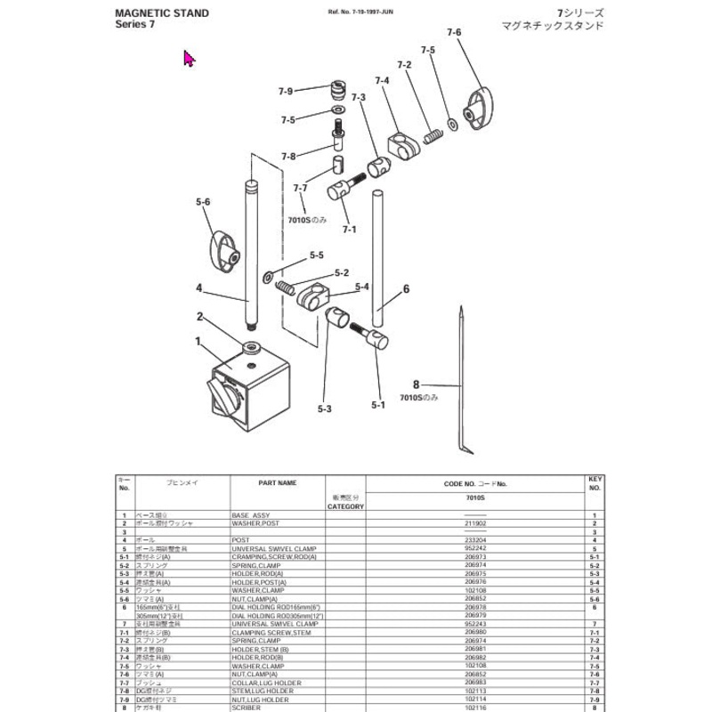 Mitutoyo 102108 washer for magnetic base