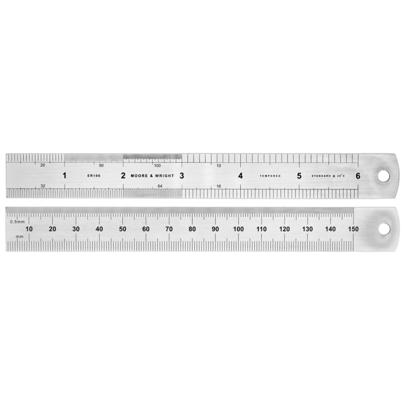 Moore & Wright Traditional Engineers Rigid Steel Rule 300mm (12) ER112