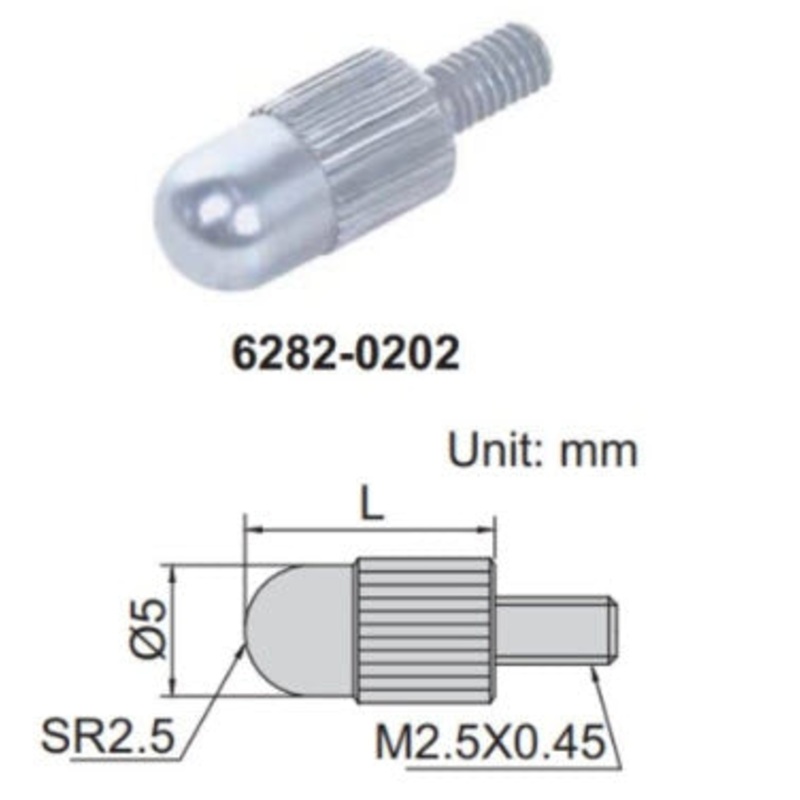 INSIZE Ball Contact Points Product Code: 6282-0202 Carbide3mm x L 5mm Thread M2.5 x .45