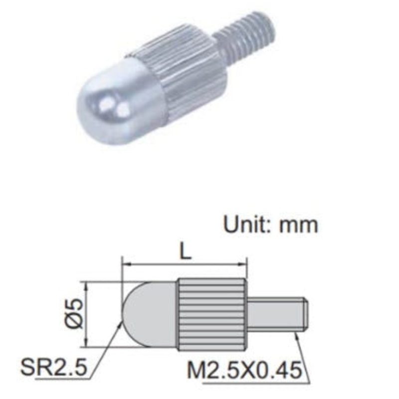 INSIZE Ball Contact Points Product Code: 6282-0203 Carbide3mm x L 10mm Thread M2.5 x .45
