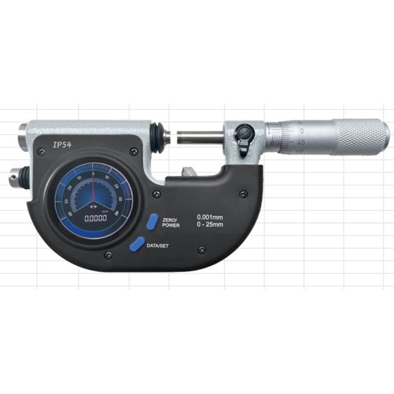 Inspec 274-81 Digital Dial Snap Micrometer 0-25mm  Resolution .0001mm with output