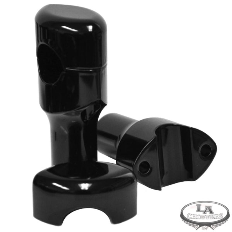 HEFTY RISERS SMOOTH FOR 1 1/4 HANDLEBARS 3 RISE BLACK UNIVERSAL