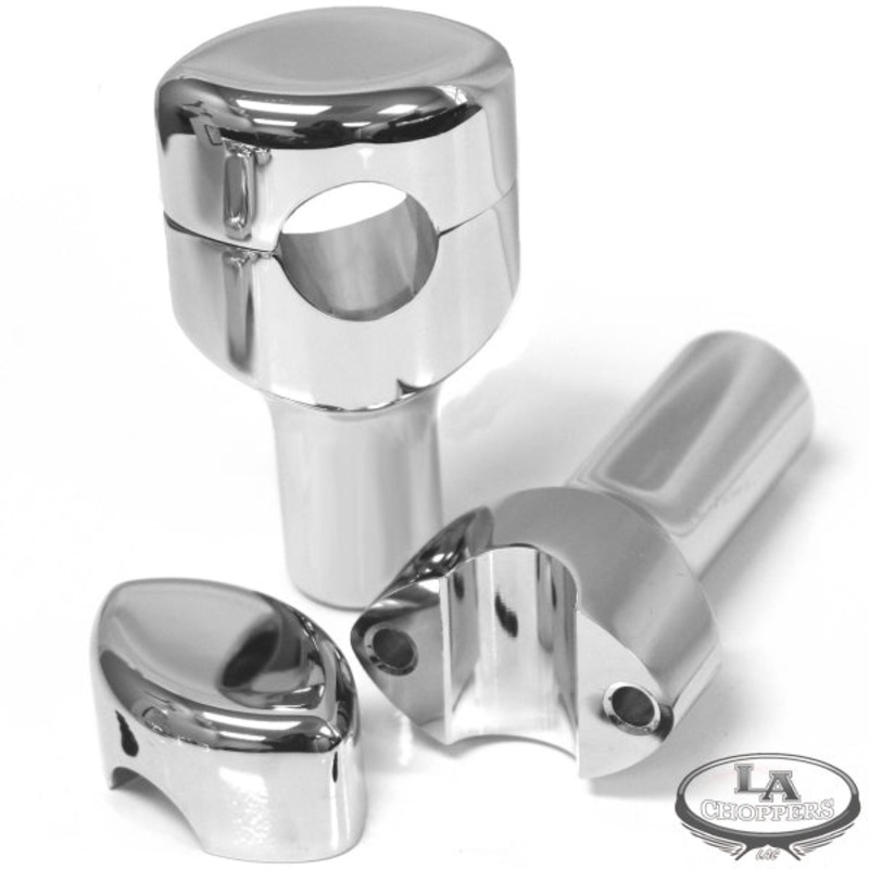 HEFTY RISERS SMOOTH FOR 1 1/4 HANDLEBARS 3 RISE CHROME UNIVERSAL