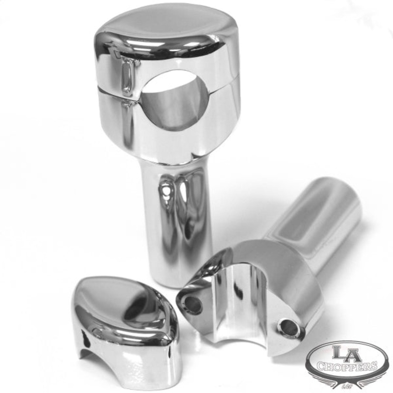 HEFTY RISERS SMOOTH FOR 1 1/4 HANDLEBARS 4 RISE CHROME UNIVERSAL