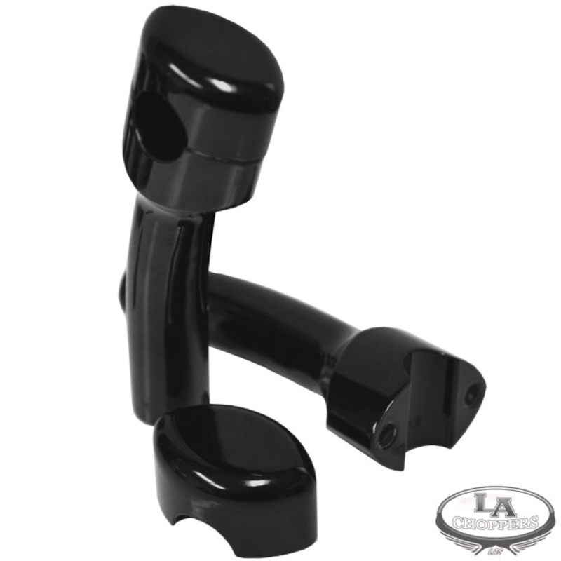 HEFTY RISERS SMOOTH FOR 1 1/4 HANDLEBARS 5.5 CURVED RISE BLACK UNIVERSAL