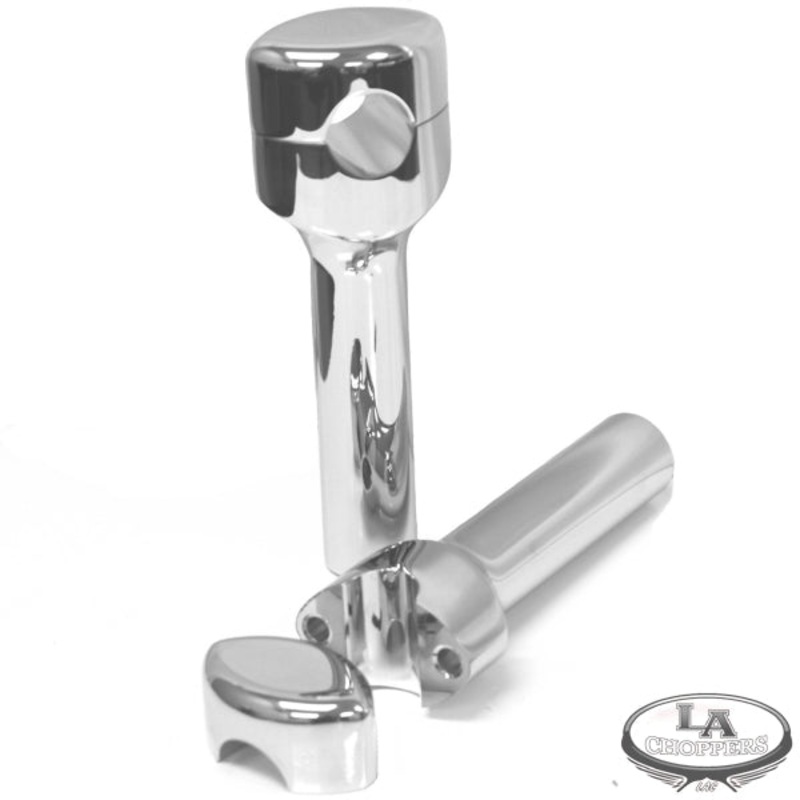 HEFTY RISERS SMOOTH FOR 1 1/4 HANDLEBARS 6 RISE CHROME UNIVERSAL