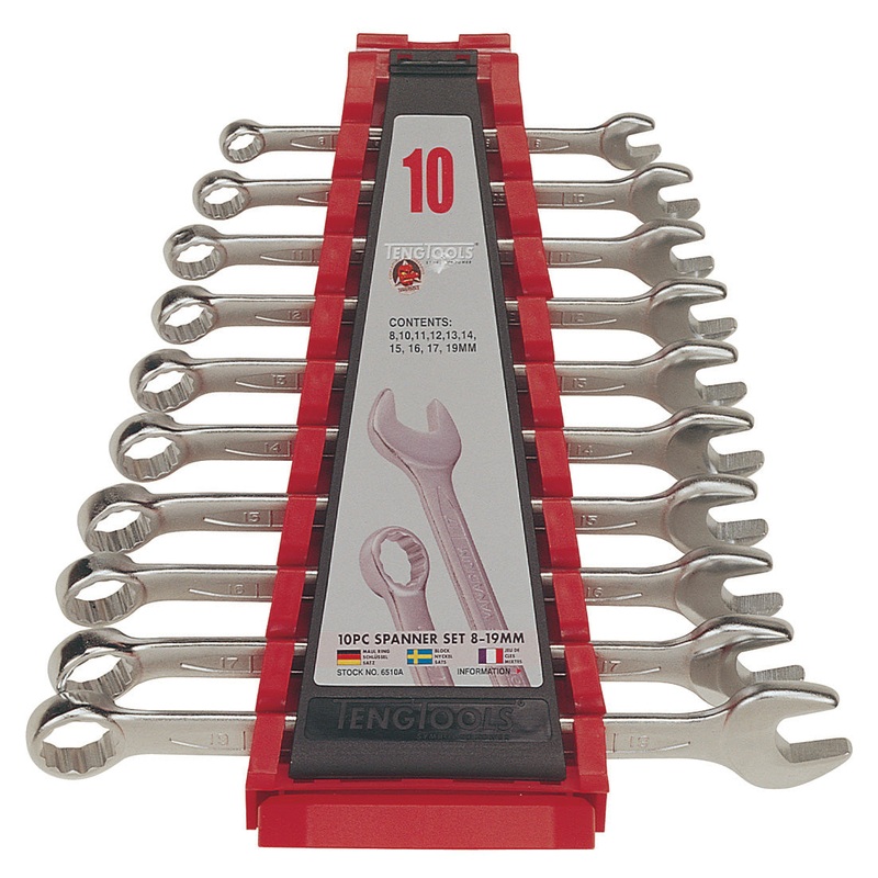 10 PIECE COMBINATION SPANNER SET