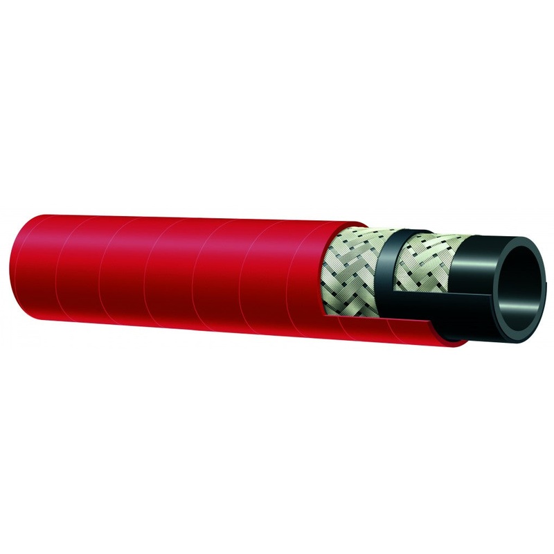 T340AH Red 18 Bar Steel Braided Steam Hose