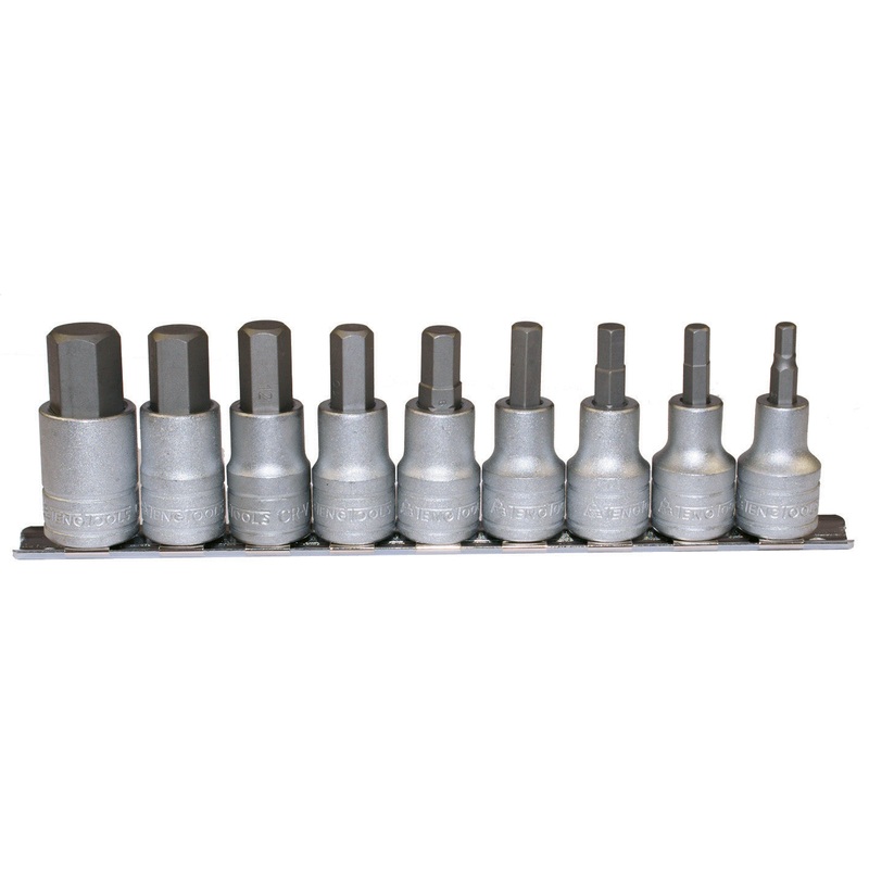 HEX BIT SOCKET CLIP RAIL 9 PIECE
