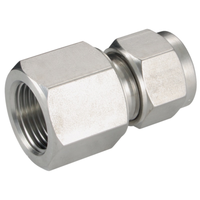 METRIC FEMALE STUD – TWIN FERRULE COMPRESSION FITTING STAINLESS STEEL