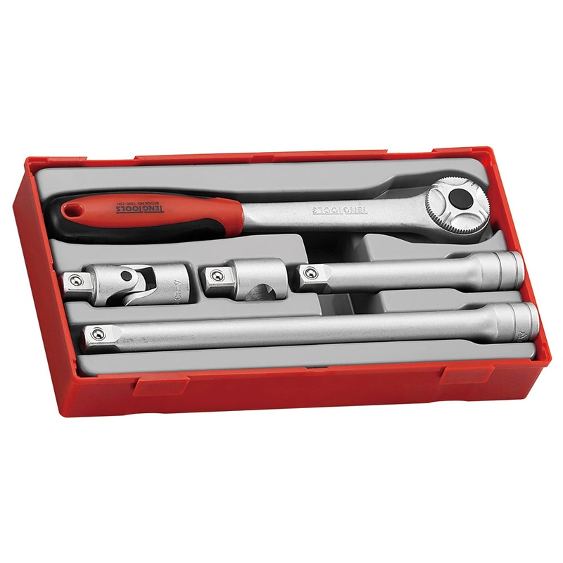 RATCHET & ACCESSORIES SET 1/2 DRIVE 5 PIECE