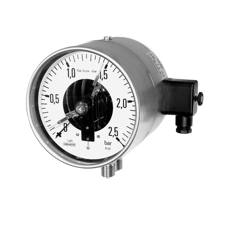 Differential Bourdon tube pressure gauges with additional electrical accessory DiRZCh / DiRZChOe