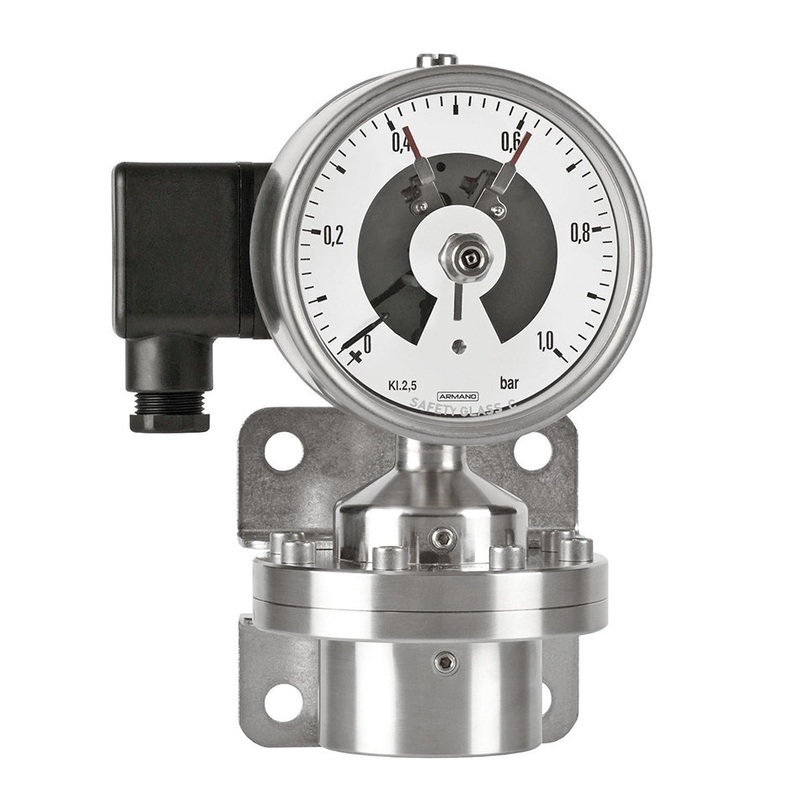 Differential pressure gauges with diaphragm with additional electrical accessory DiP1Ch / DiP1ChOe
