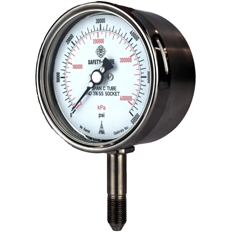 McDaniel High Pressure Gauge – G Model – 4 Gauge, 9/16 HPM BTM, 20000 PSI//KPA