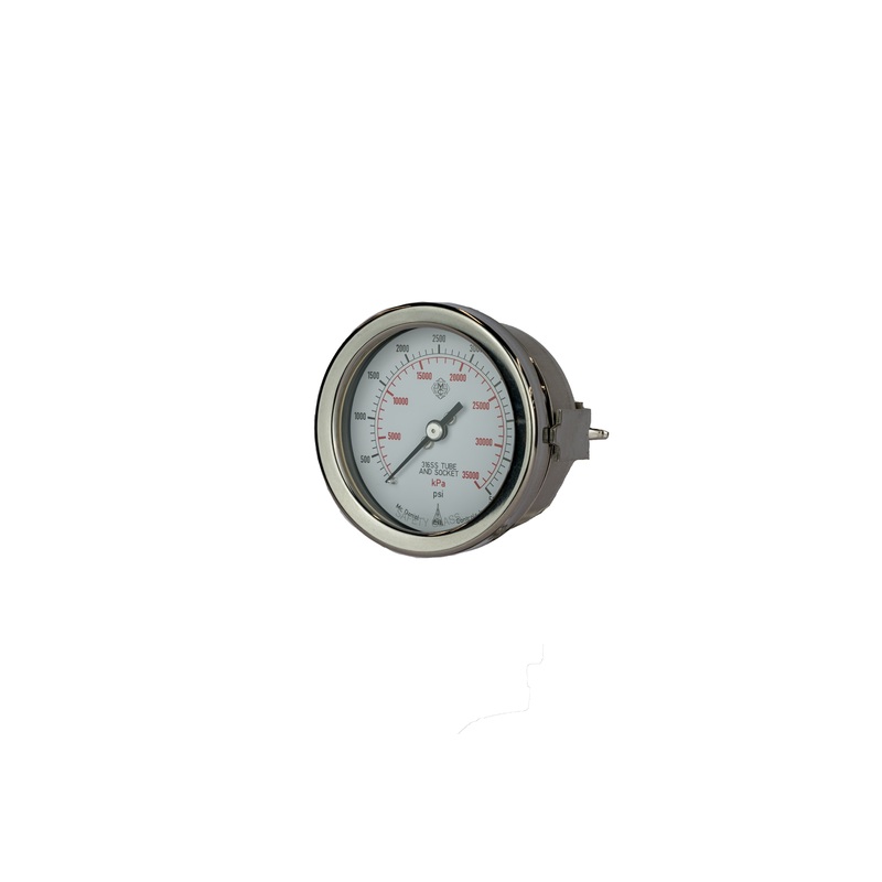 McDaniel Pressure Gauge – K Model – 2.5 Gauge, 1/4 NPT LBM, U-Clamp, 3000 PSI//KPA