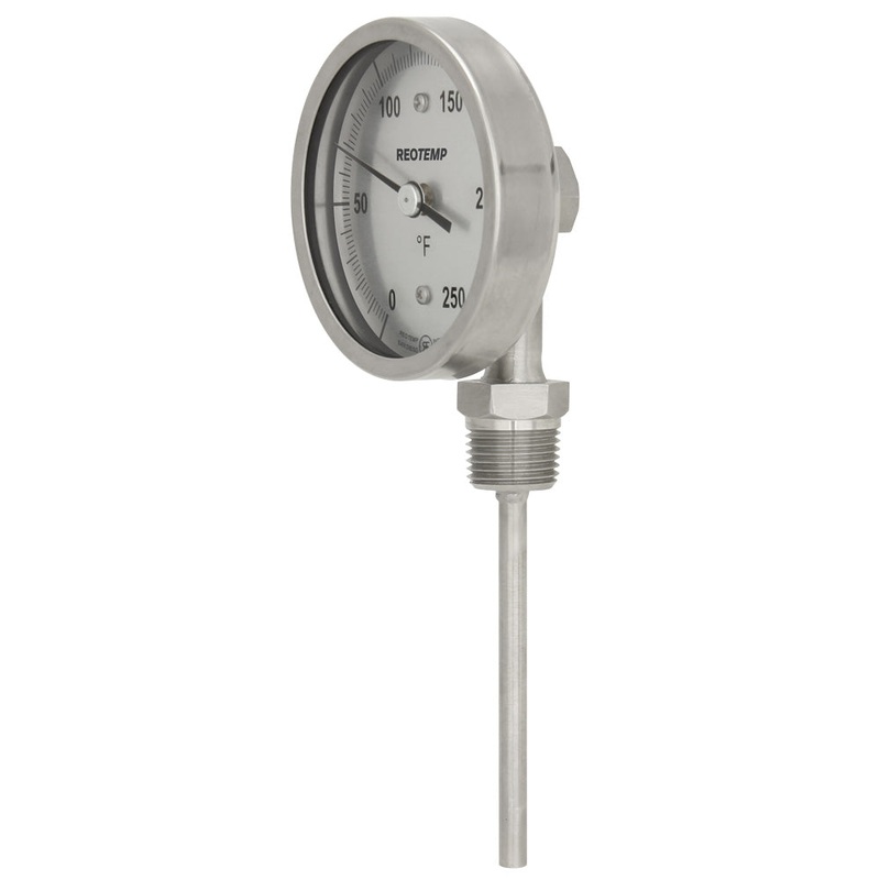Heavy Duty Bottom Connect Bimetal Process Grade Thermometer