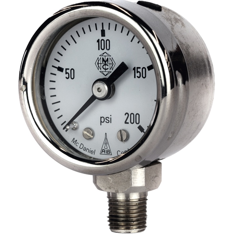 McDaniel Pressure Gauge – S Model – 1.5 Gauge, 1/8 NPT BTM, 200 PSI