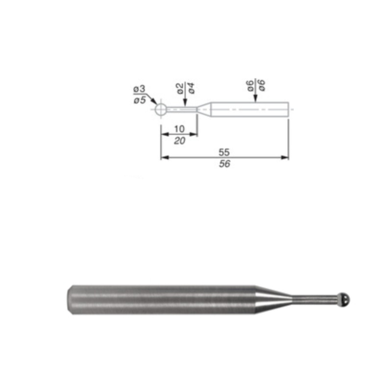 Ball Tip Insert, Carbide  3 mm, L = 55 mm, 4mm Shank Fitting 00760058