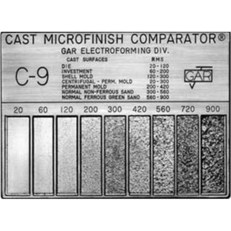 GAR – (C-9) Cast – Microfinish Comparator – 20 -900 in