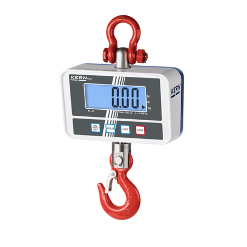 High-resolution crane scale for loads up to 150kg HCD 100K-2, reading 50g