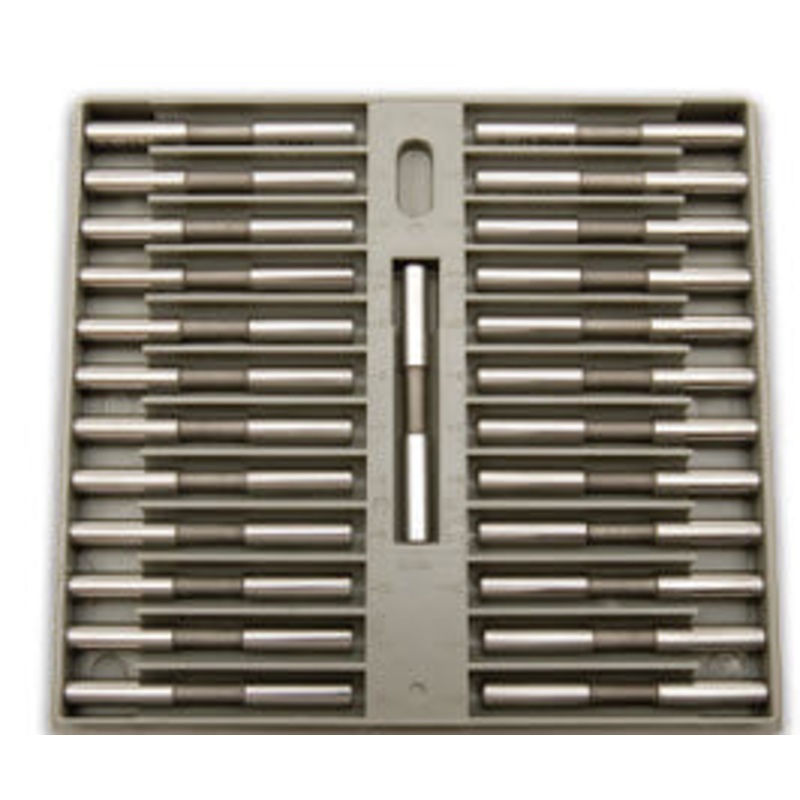 Deltronic TP25 Class X Pin Gauge Sets. 0.0001 Steps, TP25-6376 Range 0.6376 – 0.8370 Tolerance 0.00004 Number of pins  25