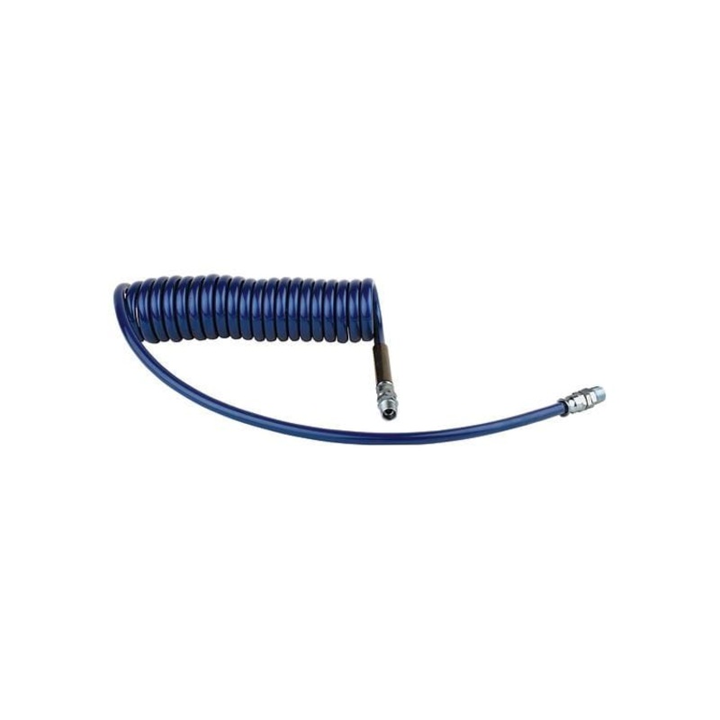 Polyurethane Coiled Air Hose Assembly – 1/4 ID x 12′