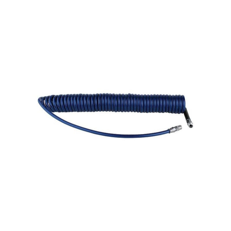 Polyurethane Coiled Air Hose Assembly – 1/4 ID x 25′