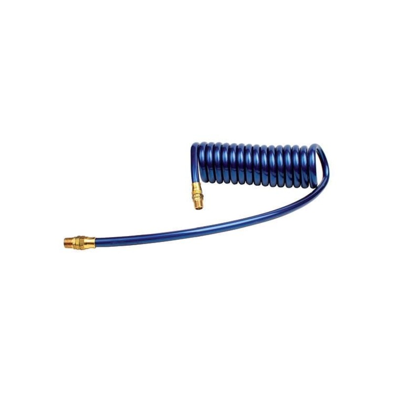 Polyurethane Coiled Air Hose Assembly – 3/8 ID x 12′