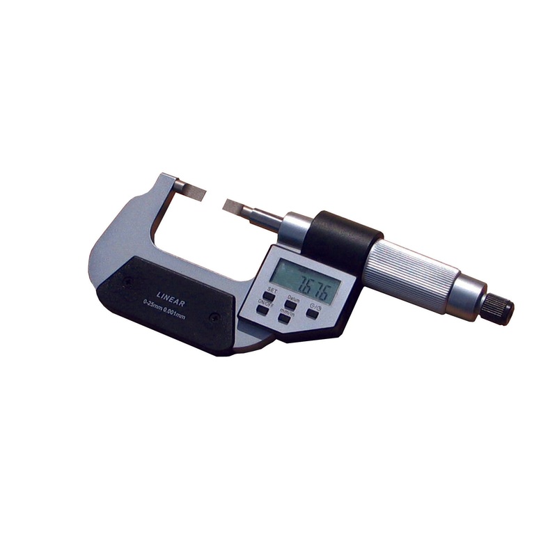 Digital Blade Micrometers IP54 Dust & Splash Proof DIN 863 | Resolution 0.001mm/0.00005 | Range 0-25mm/0-1 ; 25-50mm/1-2 ; 50-75mm/2-3