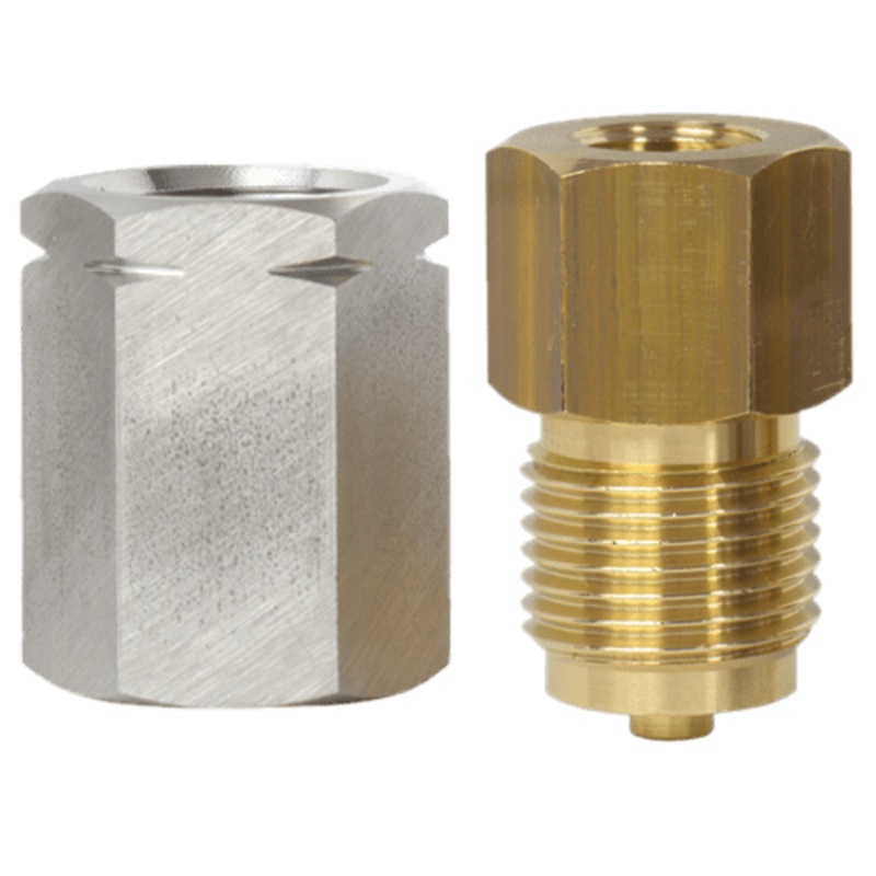 Gauge Adapters|Brass|316 Stainless Steel|1/8″ NPT Female to 1/8″ BSPT Male / Rated: 500 psi|1/8″ BSPT Female to 1/4″ BSPT Male / Rated: 500 psi|1/4″ BSPT Female to 3/8″ BSPT Male / Rated: 500 psi|1/4″ BSPT Female to 1/2″ BSPT Male / Rated: 500 psi|3/8″ BS