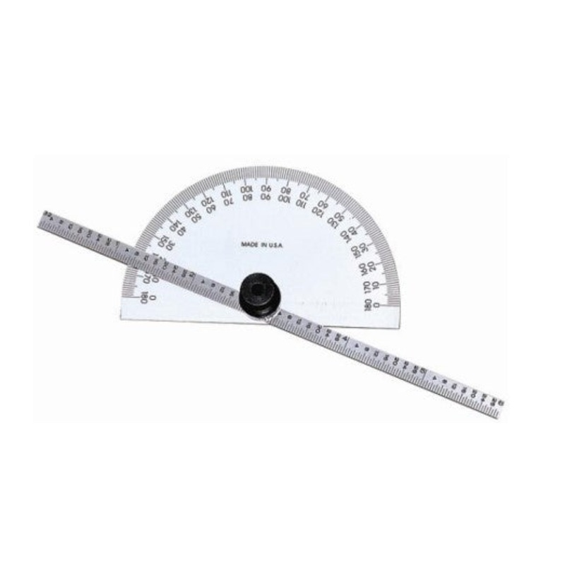 Round & Square End Depth Gauge Protractors | Range 0-1800-180 | Rule length 150mm/6 | Accuracy +-0.5