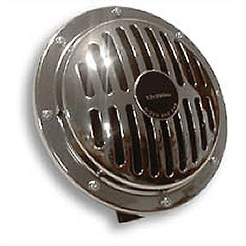 12v Large Chrome Horn with slotted grill – 150mm – CH05
