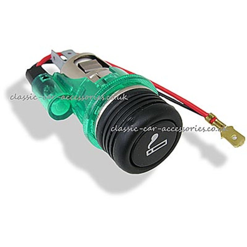 Cigar lighter with illuminated collar and flush element – CLS10401