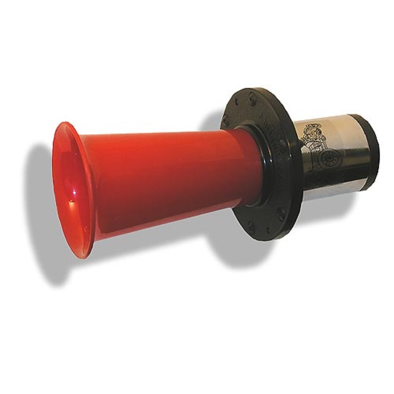 Klaxon 12v period horn with red trumpet – CH071