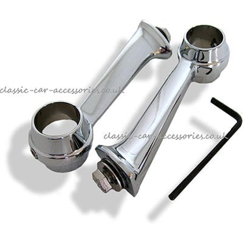 Polished chrome diecast badge bar legs (Pair) – CXBB041