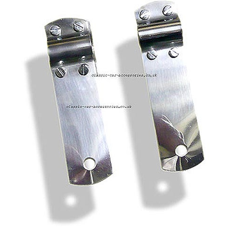 Polished flat stainless steel badge bar brackets (Pair) – CXBB04