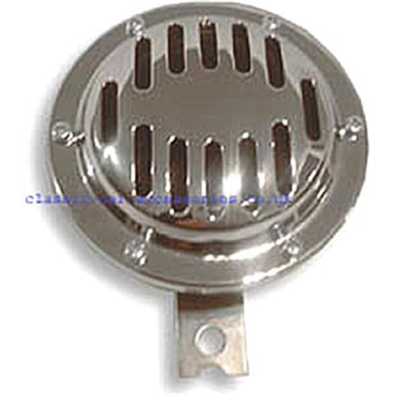 12v Chrome Horn with slotted grill 105mm diameter – CH01