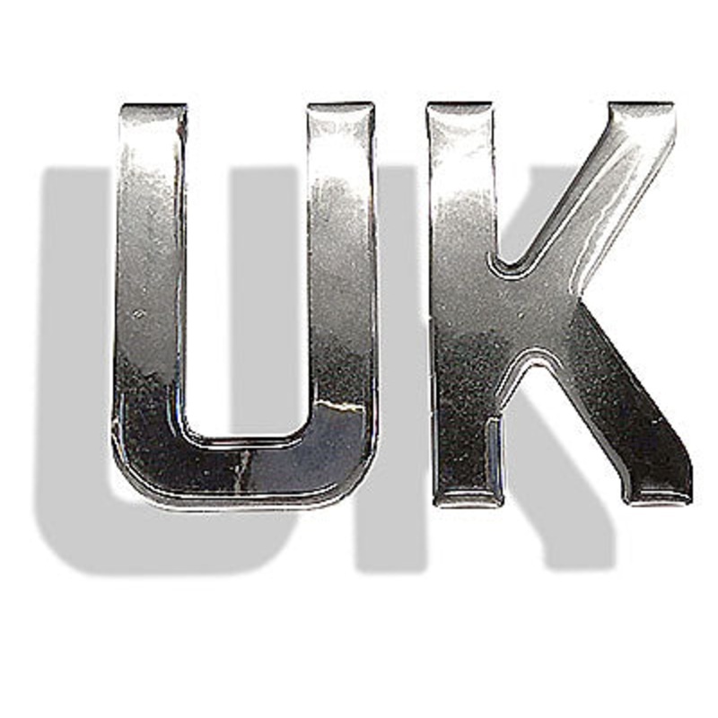 Brilliant chrome Resin UK badge – CXB010124