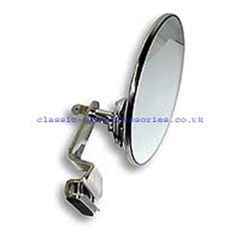 Clamp-on polished stainless steel round mirror with 105mm head – CME14