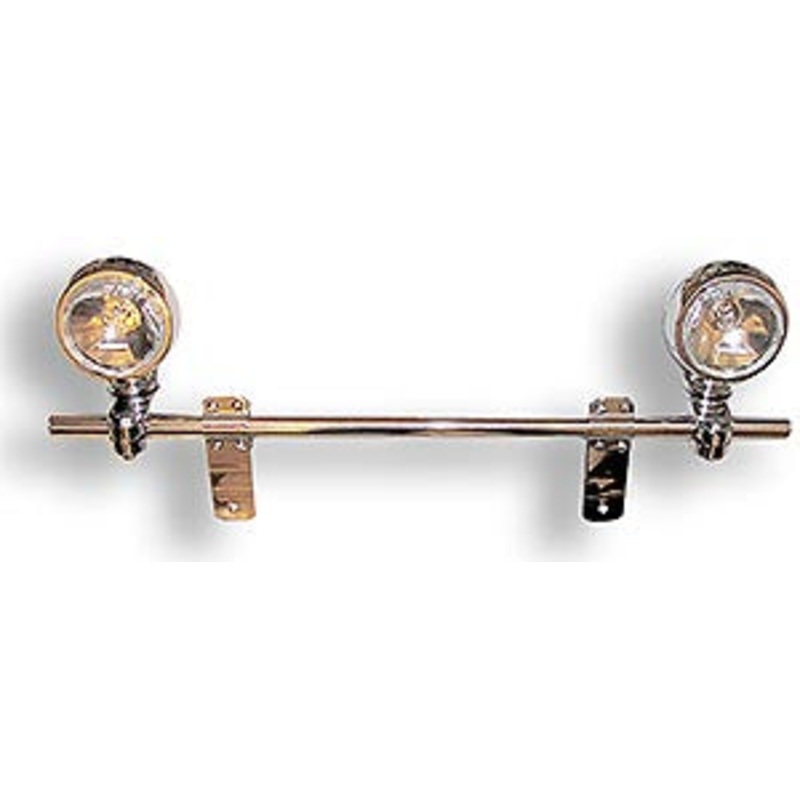 Curved badge bar with 125mm spot lights. Stainless brackets – CL0423