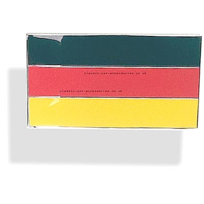 Enamelled metal German flag badge 51 x 29mm Self adhesive. – CXB0248